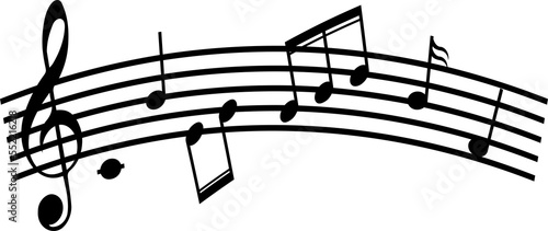 The music note for entertainment or education concept