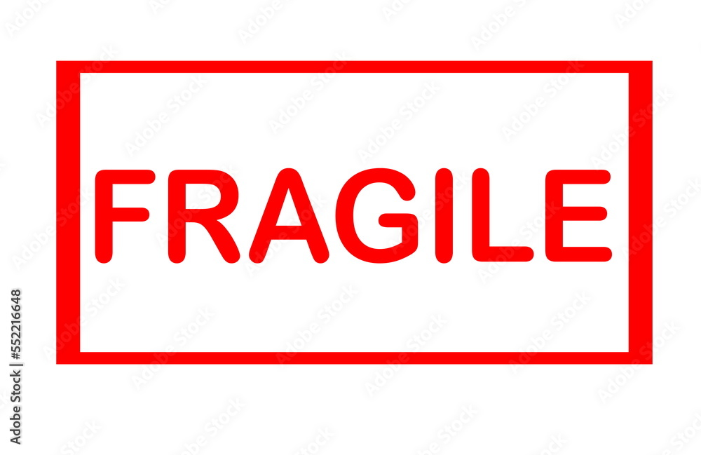 Fragile sign. On the white