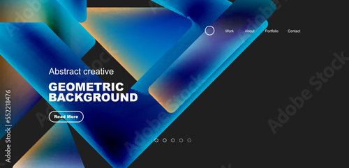 Fluid triangles minimal abstract background. Techno or business concept, pattern for wallpaper, banner, background, landing page