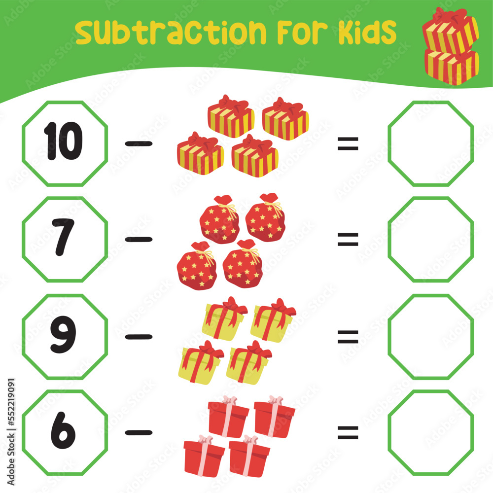 Count and match activity for children. Educational printable math worksheet. This worksheet is suitable for educating the early age children on how to count well. Vector file.