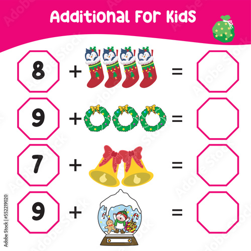 Count and match activity for children. Educational printable math worksheet. This worksheet is suitable for educating the early age children on how to count well. Vector file.