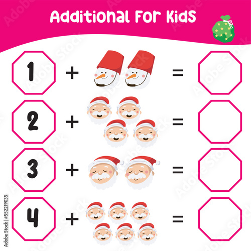 Count and match activity for children. Educational printable math worksheet. This worksheet is suitable for educating the early age children on how to count well. Vector file.