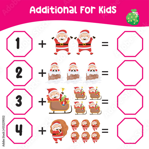 Count and match activity for children. Educational printable math worksheet. This worksheet is suitable for educating the early age children on how to count well. Vector file.