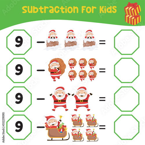 Count and match activity for children. Educational printable math worksheet. This worksheet is suitable for educating the early age children on how to count well. Vector file.