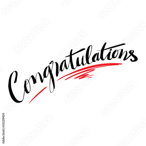 Congratulations word hand lettering calligraphy.