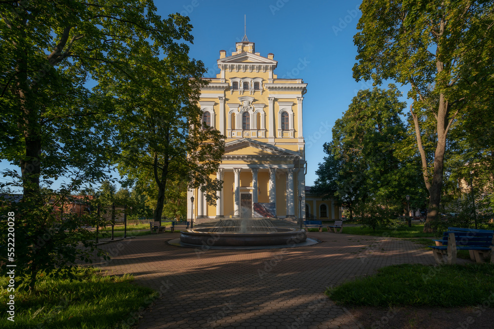 Obraz premium View of the building of the Museum of the History of Kronstadt on a sunny summer day, Kronstadt, Saint Petersburg, Russia