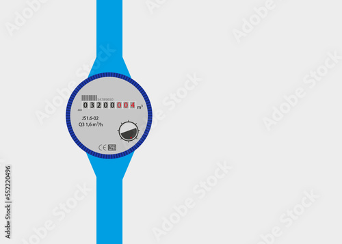 A water meter on a light gray background. isolated vector graphic