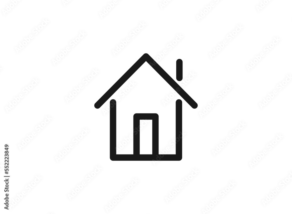House icon with door, outline design vector. home icon.