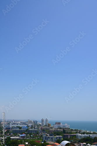 beautiful city with sea view and blue sky