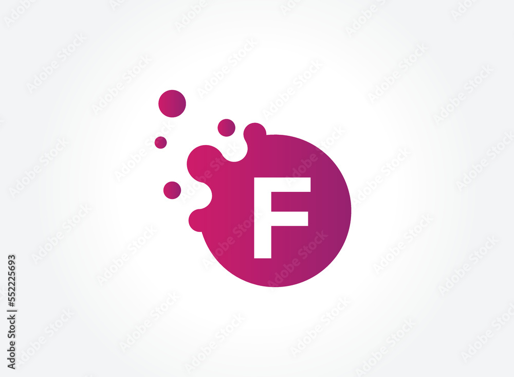 Obraz premium F Letter Design Vector with Dots. eps 10.