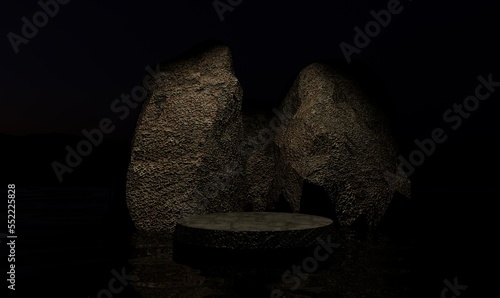 3D ILLUSTRATION SHOWCASE NATURE BLACK ROCK
