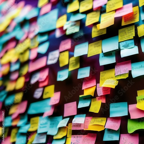 a colorful array of post-it notes with different messages written on them - AI-Generated 