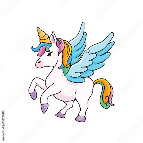 cute unicorn with cartoon style