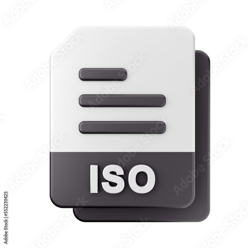 file ISO type icon illustration 3d render