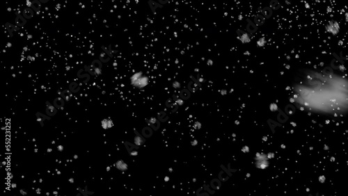 Heavy snow falling background with alpha or transparency animation loop.