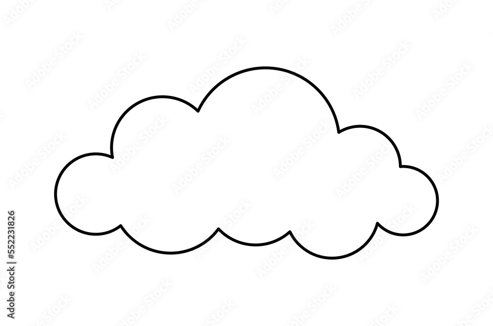 Cloud line icon. Design element for weather forecast. Graphic element for printing on fabric. Stylish logotype for company and organization. Template and layout. Cartoon flat vector illustration Cloud line icon. Design element for weather forecast. Graphic element for printing on fabric. Stylish logotype for company and organization. Template and layout. Cartoon flat vector illustration