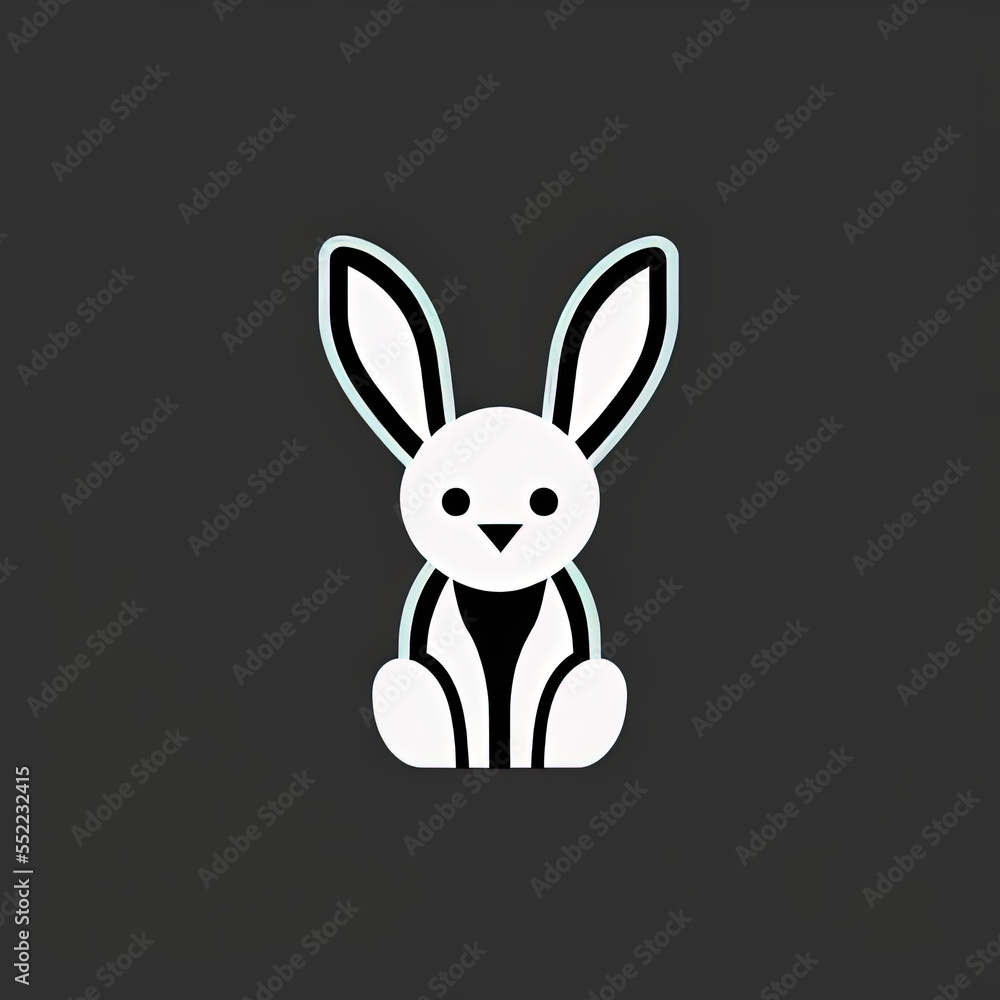 Obraz premium Icon of Baby Animal. Minimalist Isotype Design. 2D Flat Simplified Style. Copyspace for TEXT