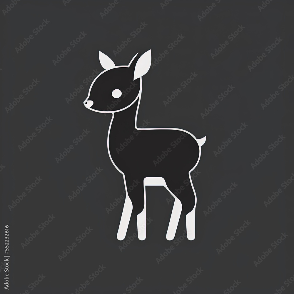 Fototapeta premium Icon of Baby Animal. Minimalist Isotype Design. 2D Flat Simplified Style. Copyspace for TEXT