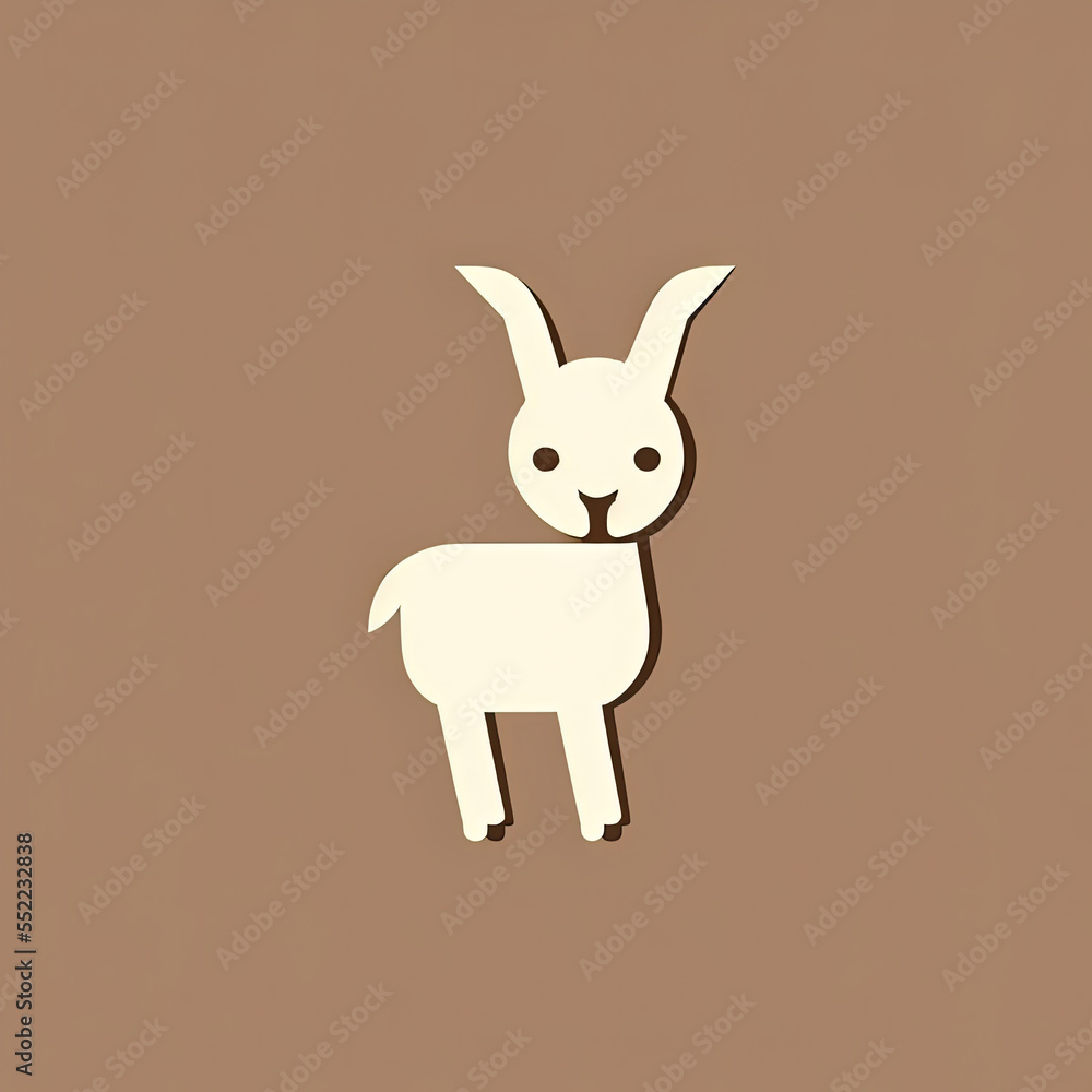 Obraz premium Icon of Baby Animal. Minimalist Isotype Design. 2D Flat Simplified Style. Copyspace for TEXT