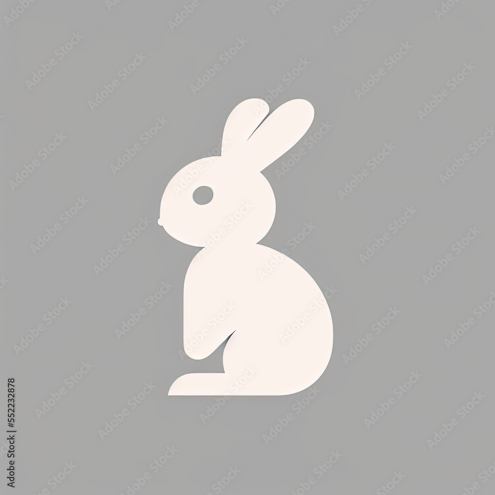 Fototapeta premium Icon of Baby Animal. Minimalist Isotype Design. 2D Flat Simplified Style. Copyspace for TEXT
