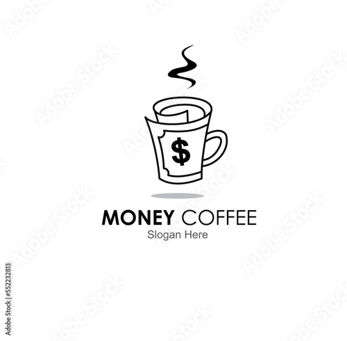 money coffee logo design concept