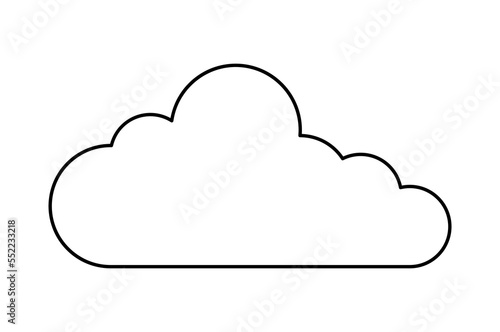 Cloud line icon. Sticker for social networks and messengers. Weather, climate and atmosphere. Design element for invitation and greeting card. Tenderness and dream. Cartoon flat vector illustration