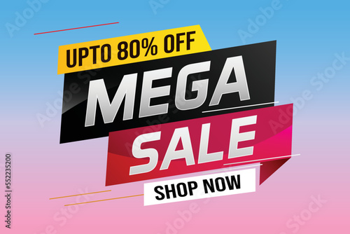 mega sale word concept vector illustration with lines and 3d style, landing page, template, ui, web, mobile app, poster, banner, flyer, background, gift card, coupon, label, wallpaper 
