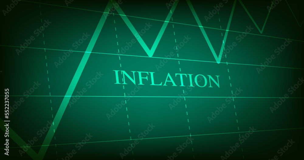 Uptrend chart with the words Inflation on green light radar screen. EPS 10 vector. Uptrend chart with the words Inflation on green light radar screen. EPS 10 vector.