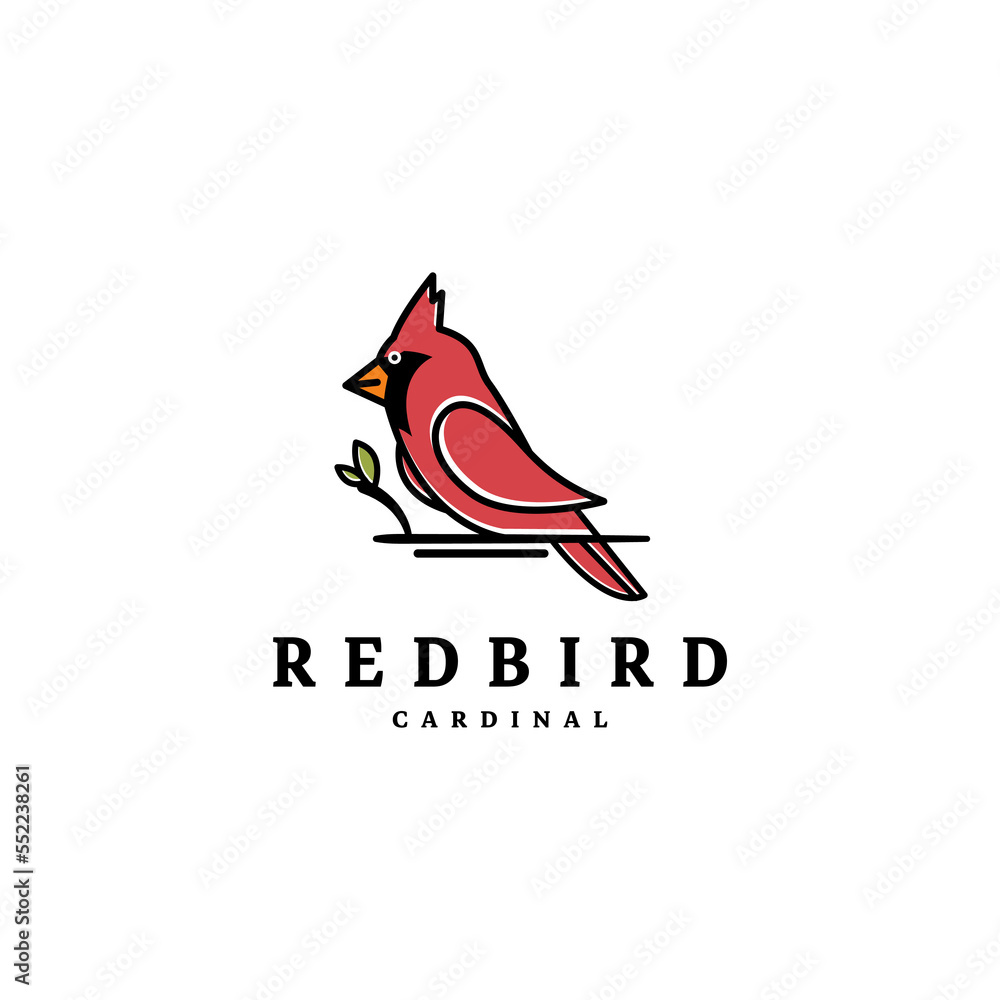 Red bird cardinal logo design vector illustration Red bird cardinal logo design vector illustration