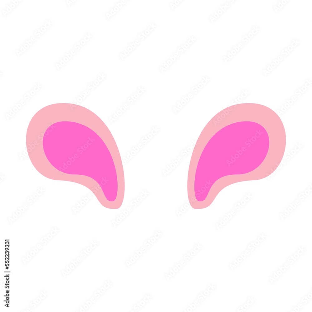 Cute trendy unicorn ears character vector illustration. Horn, ear, crown, rainbow on white background Cute trendy unicorn ears character vector illustration. Horn, ear, crown, rainbow on white background