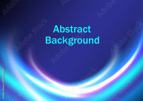 abstract background Multi-colored glowing curves arranged beautifully overlaid on a blue gradient background.