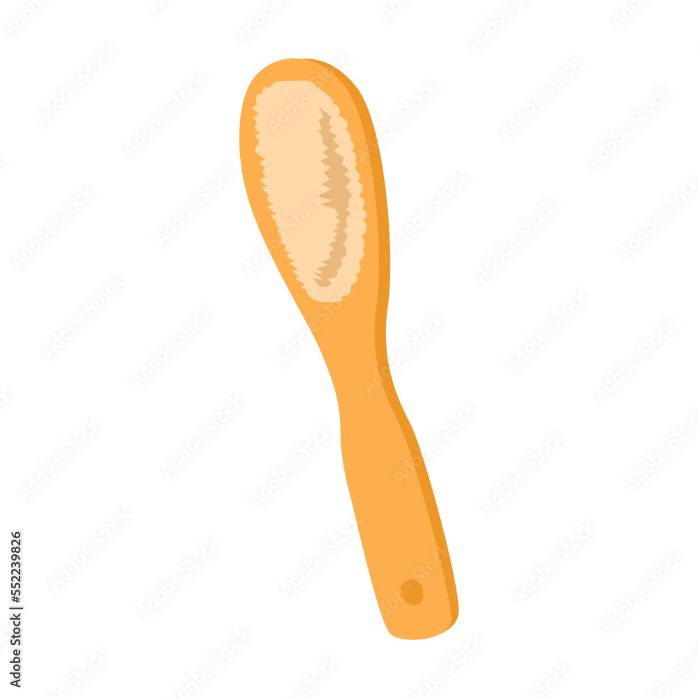 Combing brush. Item for animal store. Vector illustration of accessories for pet, food for cats and dogs isolated on white. Pet shop Combing brush. Item for animal store. Vector illustration of accessories for pet, food for cats and dogs isolated on white. Pet shop