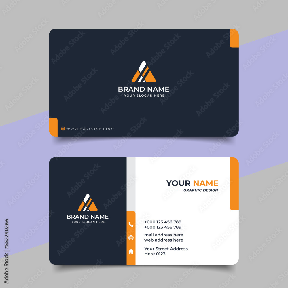 Yellow modern creative business card and name card horizontal simple clean template vector design Yellow modern creative business card and name card horizontal simple clean template vector design