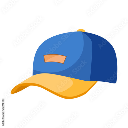Colorful sports cap and baseballs cartoon illustration. Head wear, hat for athletes and sportsmen isolated on white background