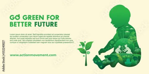 World Environment Day. Go Green Save the world Concept Illustration