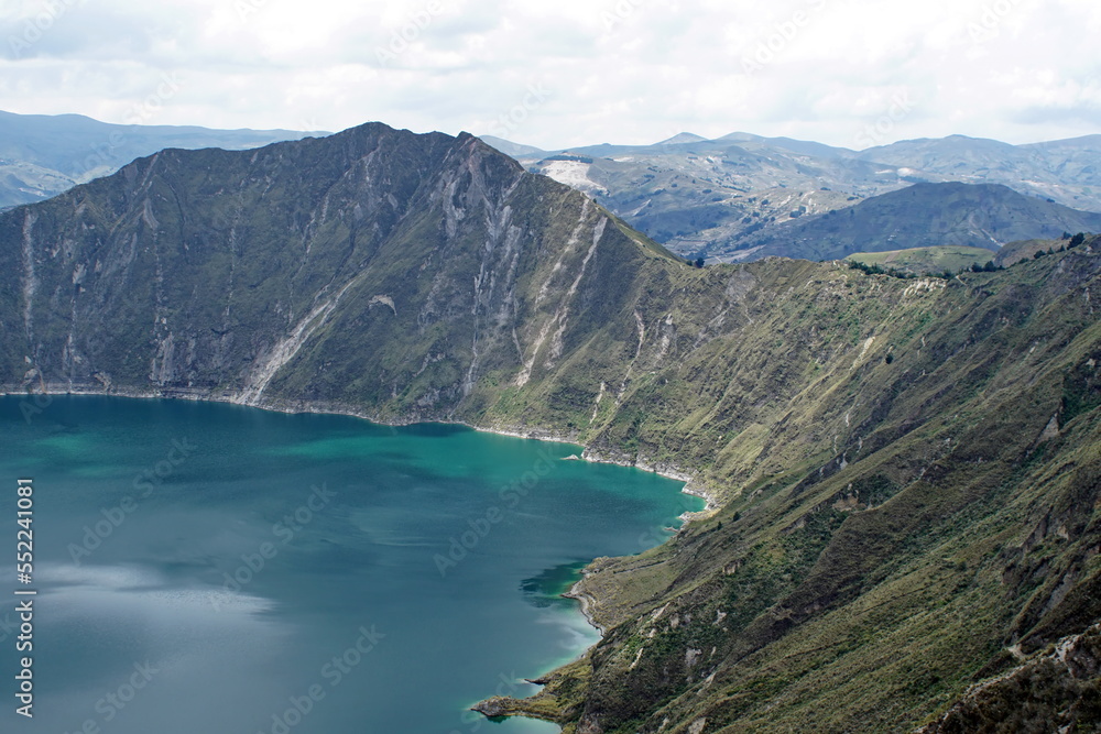 Lake Quilotoa, a crater lake in the Andes, near Latacunga, Ecuador