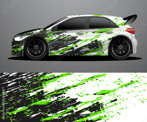 Rally car decal graphic wrap vector, abstract background