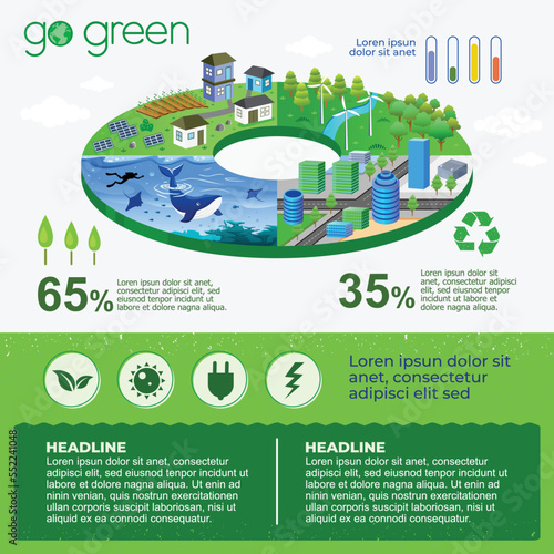 World Environment Day Infographic. Go Green Save the world Concept Illustration