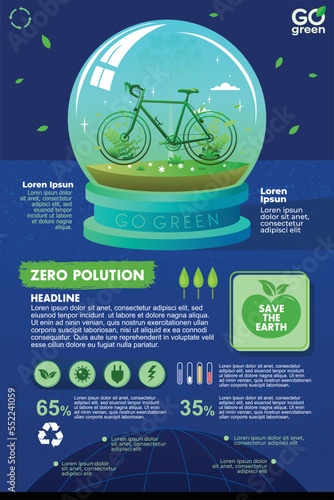World Environment Day Infographic. Go Green Save the world Concept Illustration