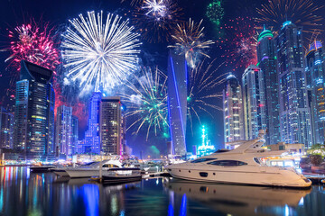 New Year fireworks display in Dubai, UAE