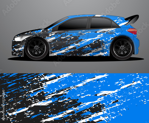 Rally car decal graphic wrap vector, abstract background