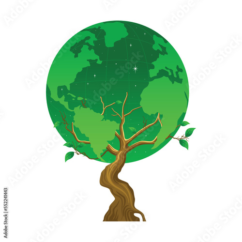 World Environment Day. Go Green Save the world Concept Illustration
