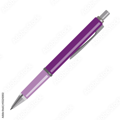 Ball pen cartoon illustration. Colorful writing materials for writing and drawing. Clip art vector isolated on white background