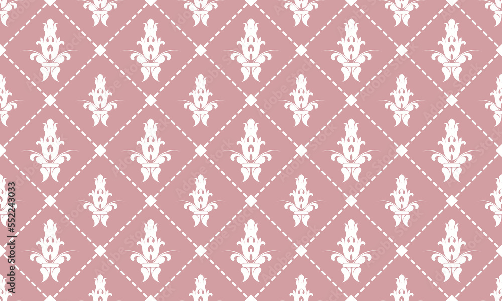 Damask Fleur de Lis pattern sheets vector seamless background wallpaper Fleur de Lis pattern Digital texture Design for print printable fabric saree border.