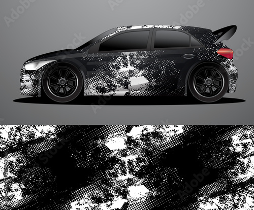 Rally car decal graphic wrap vector, abstract background