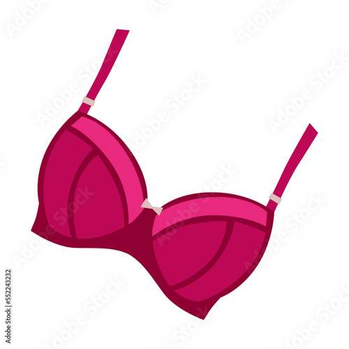 Bra lingerie vector illustration. Simple or lace female underwear, panties and bras isolated on white