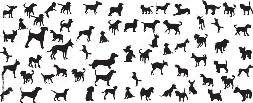 VECTOR ILLUSTRATION DOG SILHOUETTE ON A WHITE BACKGROUND