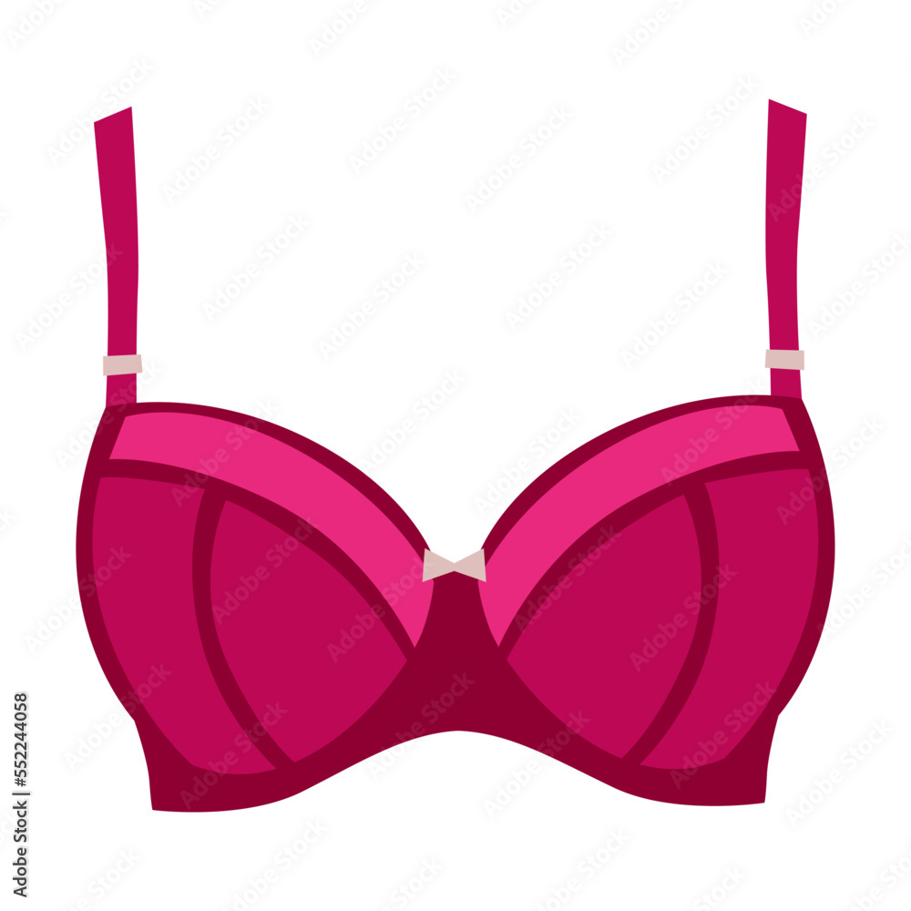 Bra of swimsuit for women. Vector illustration of stylish beachwear, bikini top and bottom isolated on white Bra of swimsuit for women. Vector illustration of stylish beachwear, bikini top and bottom isolated on white