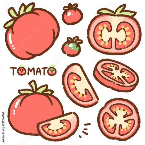 tomato cartoon drawing set