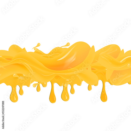 Seamless pattern of honey drops on white background